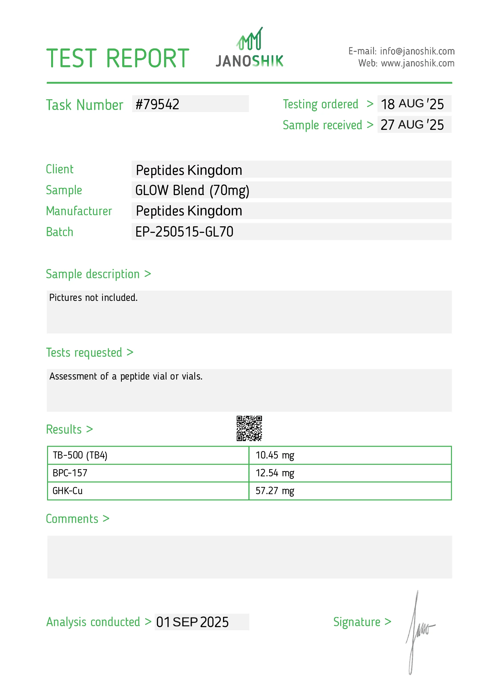 Glow blend coa