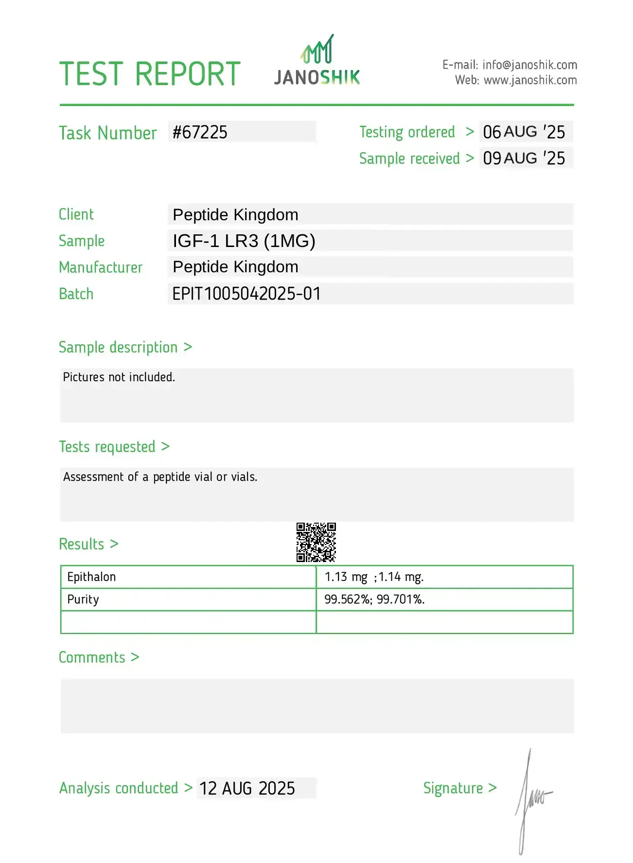 IGF 1 LR3 1MG
