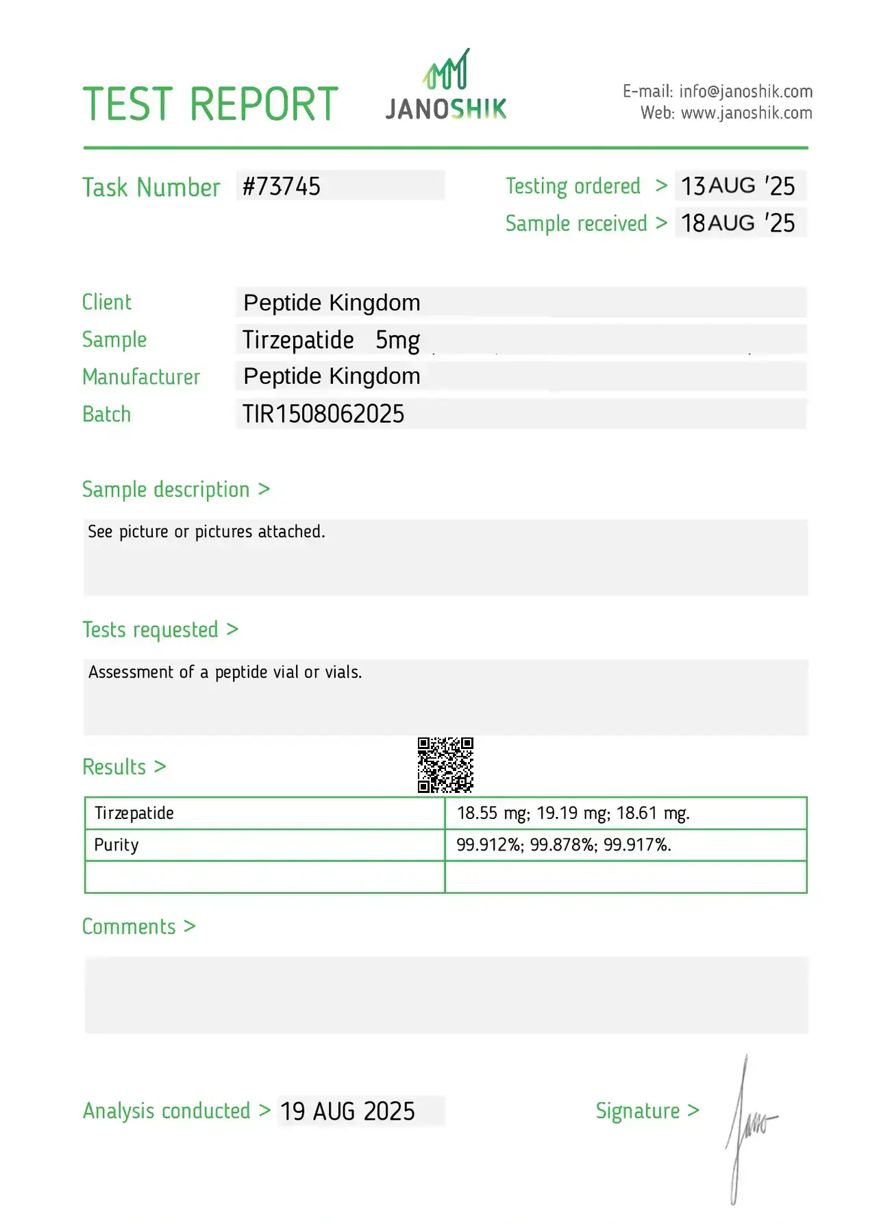 Tirzepatide 5mg coa