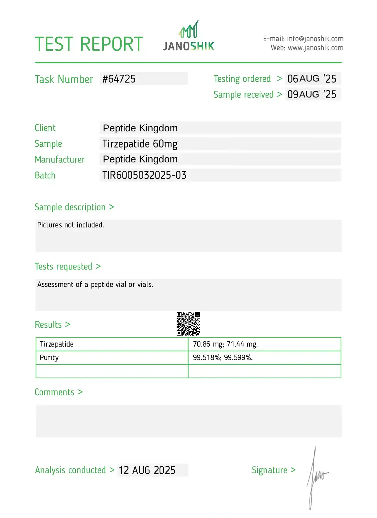 Tirzepatide 60mg coa