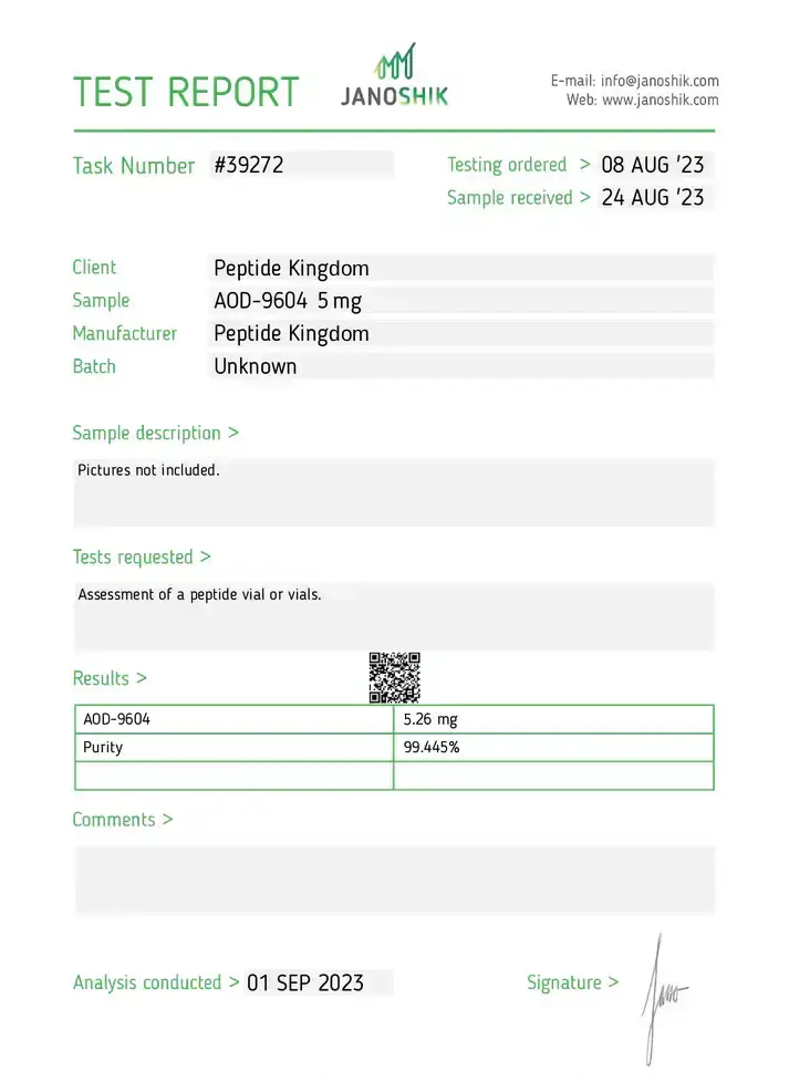 aod 9604 5mg coa