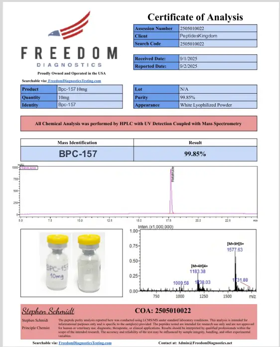 bpc 157 FREEDOM COA